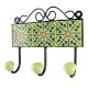Forest Green Leaf Ceramic Tile Hook